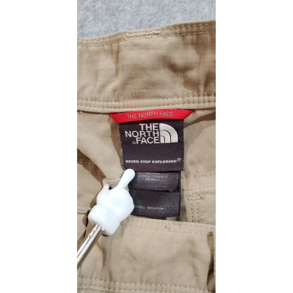 North Face Men's Axez Shorts Size 32 Tan‎ 5-pocket Zipper Hiking Outdoors